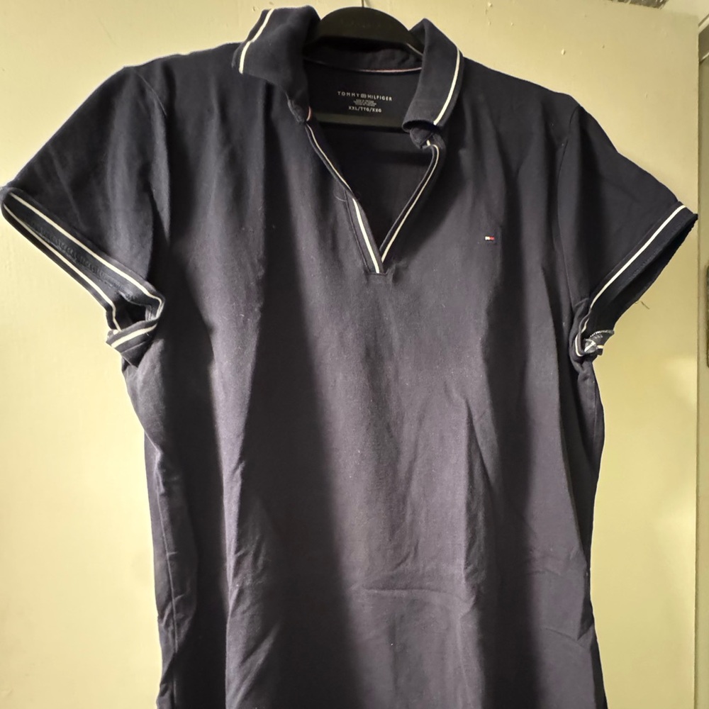 Women’s Tommy Hilfiger Navy with white striped accents cotton blend dress